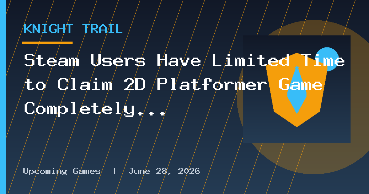 Steam Users Have Limited Time to Claim 2D Platformer Game Completely Free